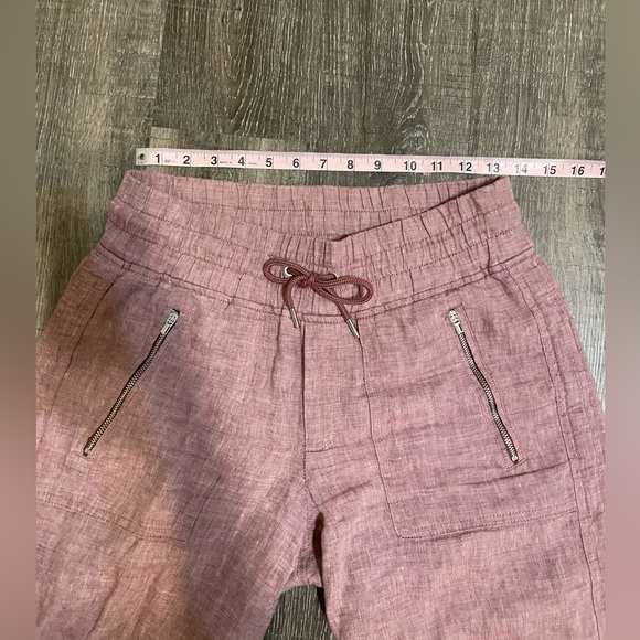 Athleta ‘Cabo’ Linen Pants. Sz 4 (small/medium). Tawny Orchid Rose color - Picture 2 of 10